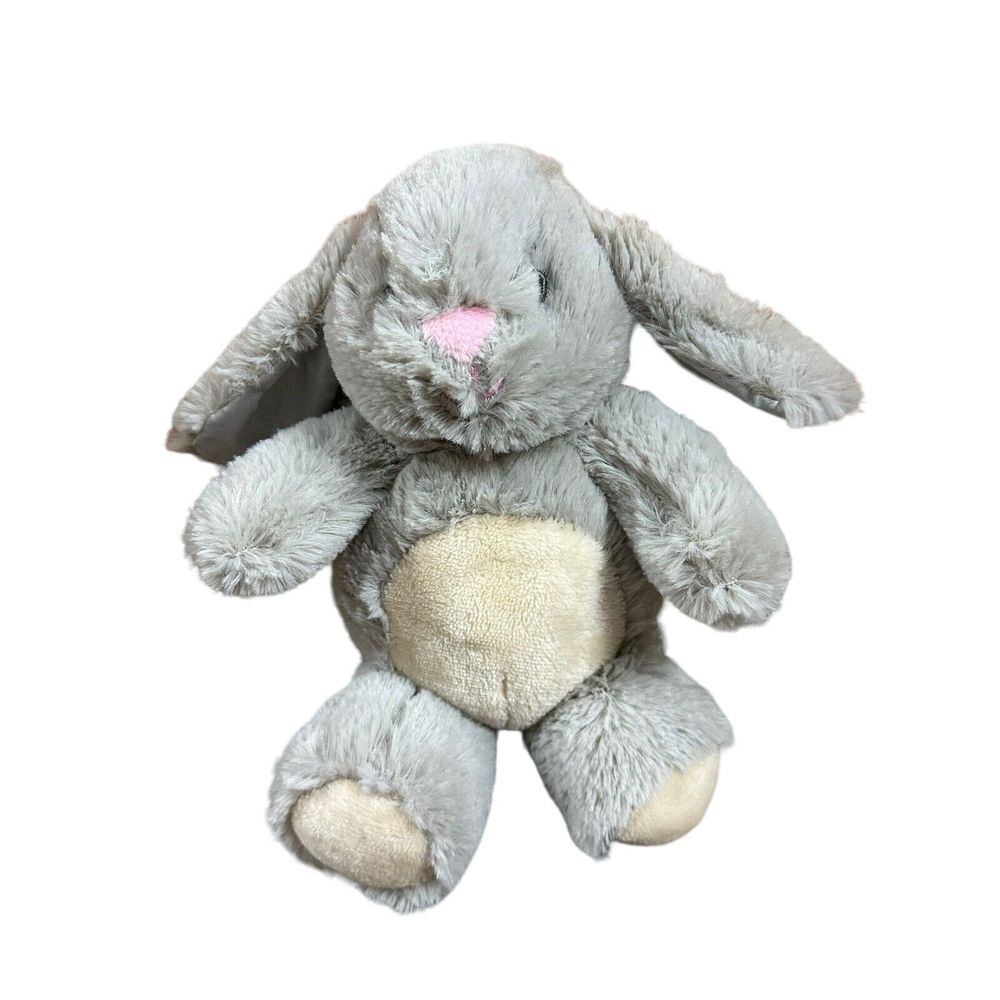 Kellytoy Gray Rabbit Plush Bunny Stuffed Animal Squeaker Baby Dog Toy Sewn Eyes